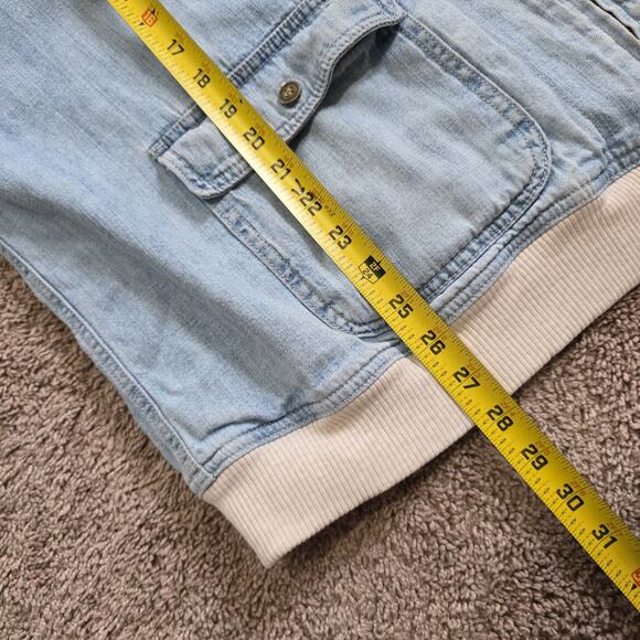 Vintage Chambray Denim Sweatshirt Jacket Womens 22W Lined Boho 90s Retro Y2K - Picture 10 of 10